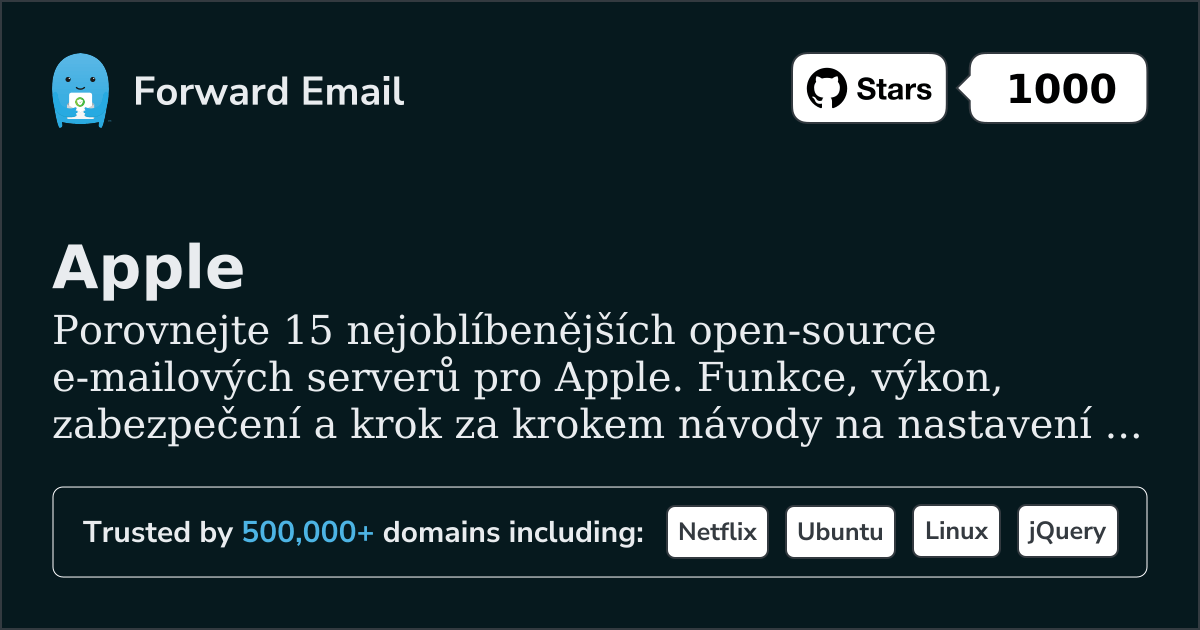 15 nejoblíbenějších open source e-mailových serverů pro Apple 2026