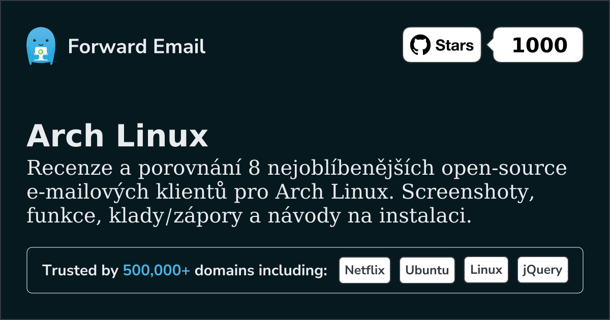 8 nejoblíbenějších open source e-mailových klientů pro Arch Linux 2026