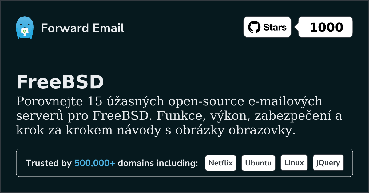 15 úžasných open source e-mailových serverů pro FreeBSD 2026