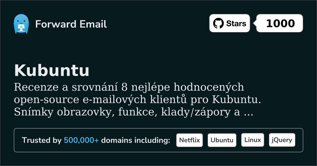 8 nejlépe hodnocených open source e-mailových klientů pro Kubuntu 2026