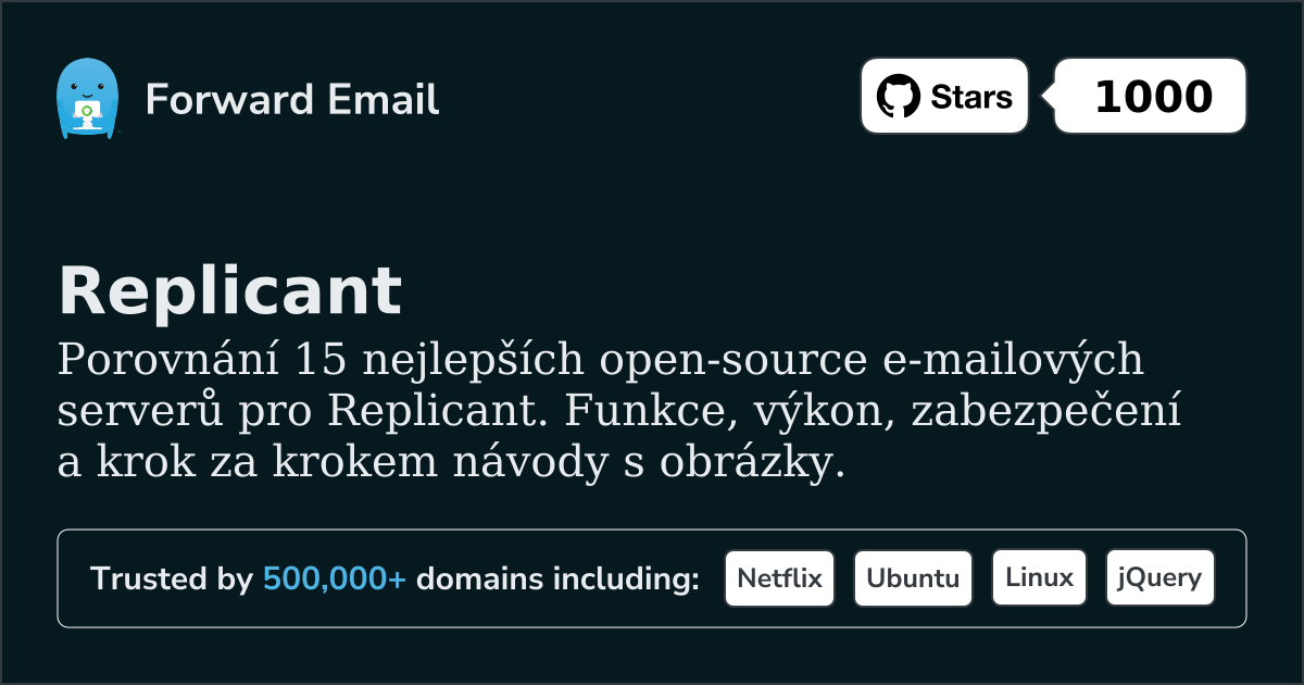 15 nejlepších open source e-mailových serverů pro Replicant 2026