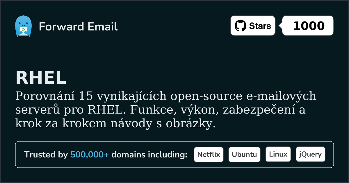 15 vynikajících open source e-mailových serverů pro RHEL 2026