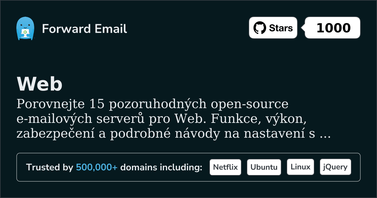 15 pozoruhodných open source e-mailových serverů pro Web 2026