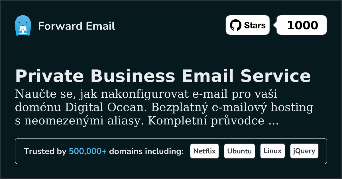 Jak nastavit e-mail pomocí Digital Ocean