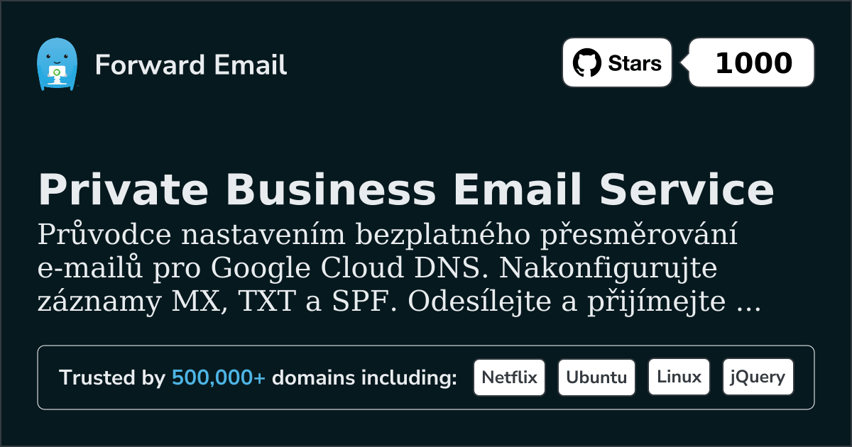 Jak nastavit e-mail pomocí Google Cloud DNS