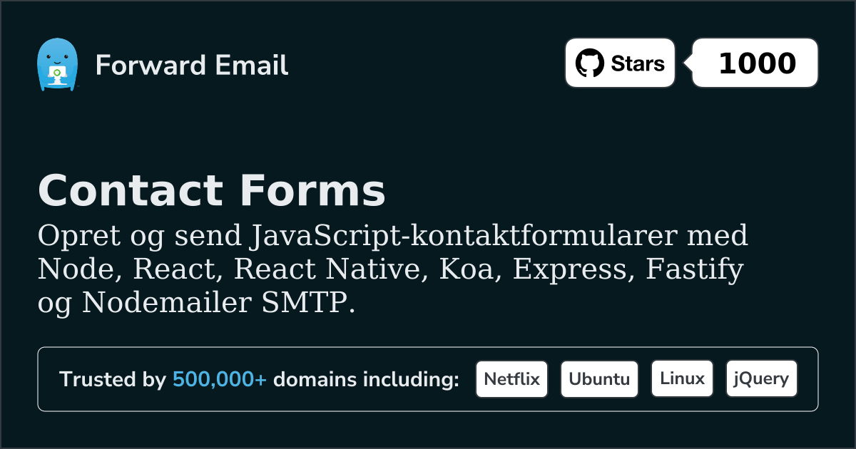 JavaScript-kontaktformularer Node.js