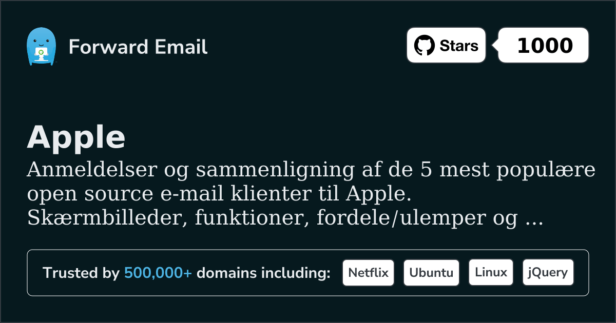 5 mest populære open source e-mailklienter til Apple 2026