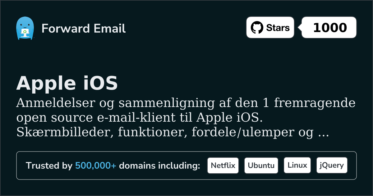 1 fremragende open source e-mailklient til Apple iOS 2026
