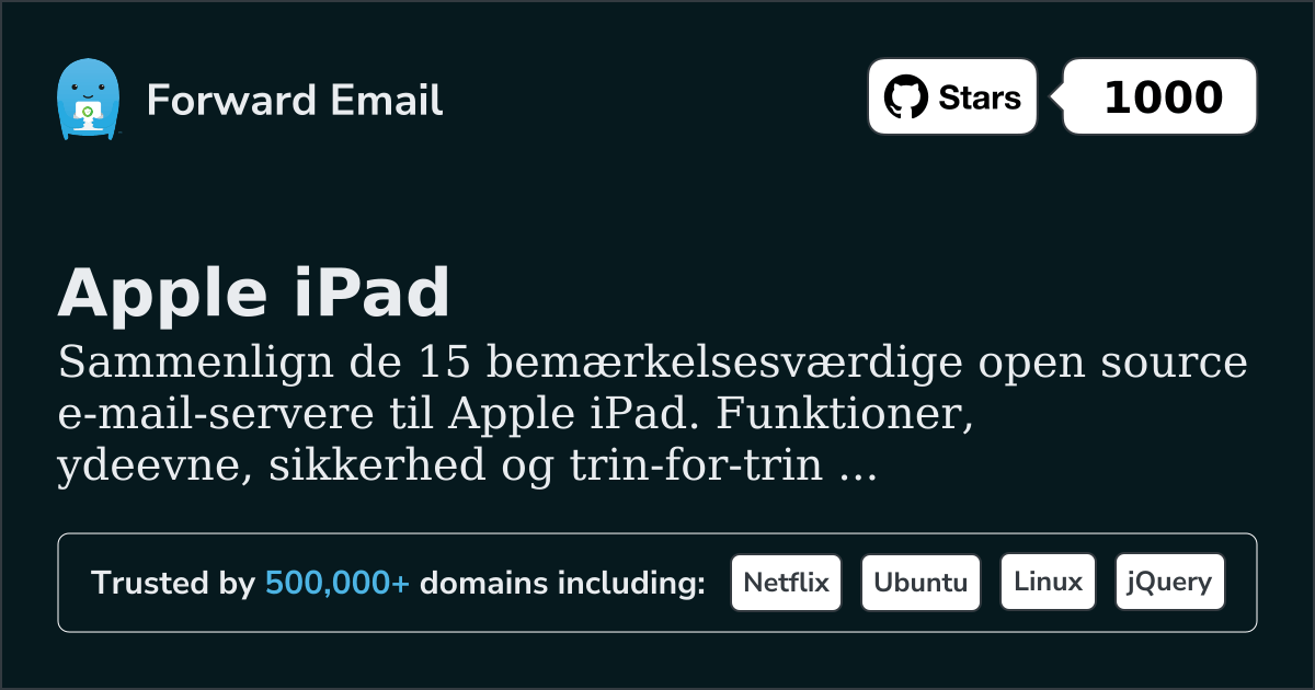 15 bemærkelsesværdige open source e-mailservere til Apple iPad 2026