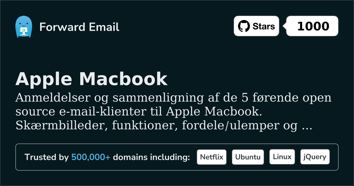 5 førende open source e-mailklienter til Apple Macbook 2026