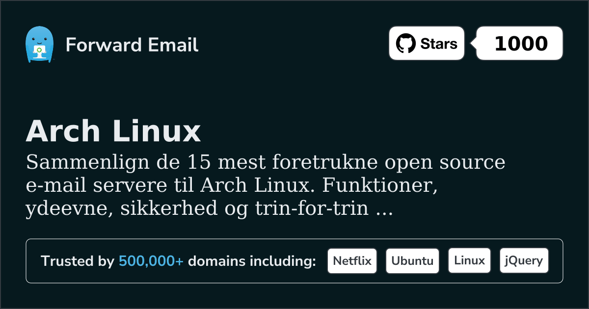 15 foretrukne open source e-mailservere til Arch Linux 2026