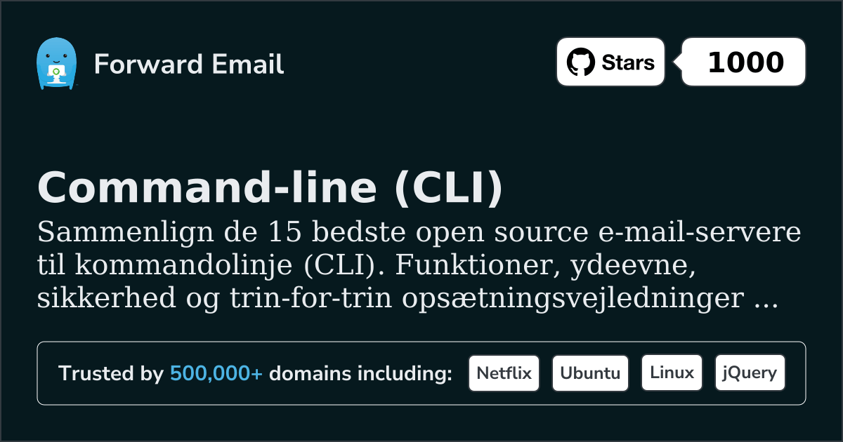 15 top open source e-mailservere til Command-line (CLI) 2026