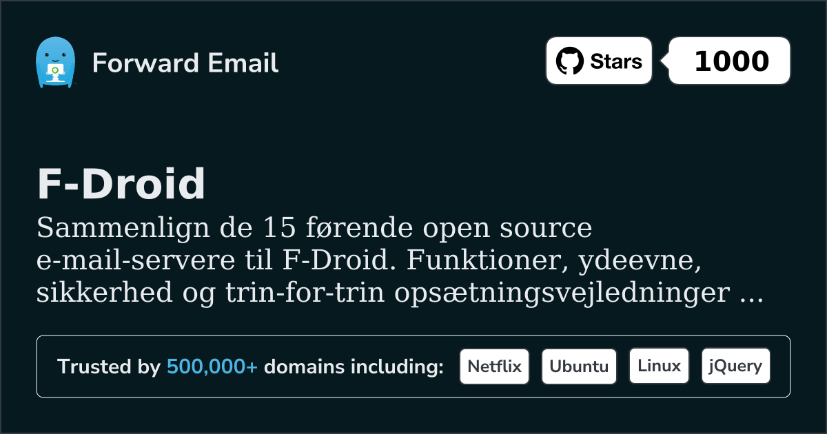 15 førende open source e-mailservere til F-Droid 2026