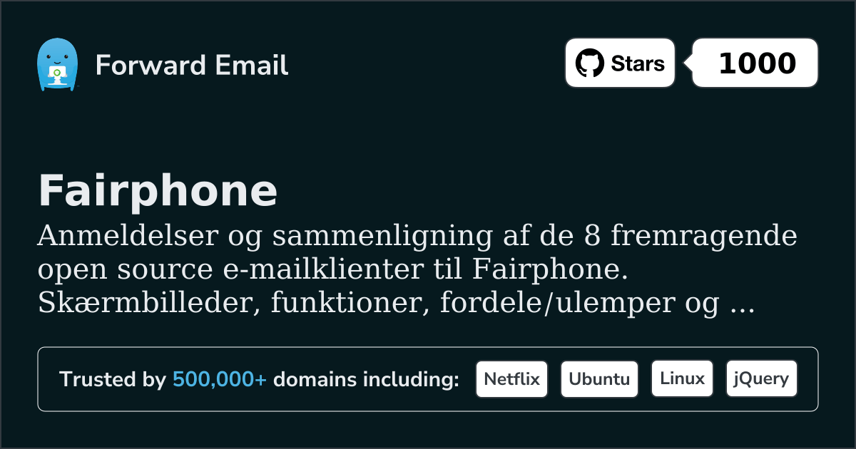 8 Fremragende Open Source Email Klienter for Fairphone 2026