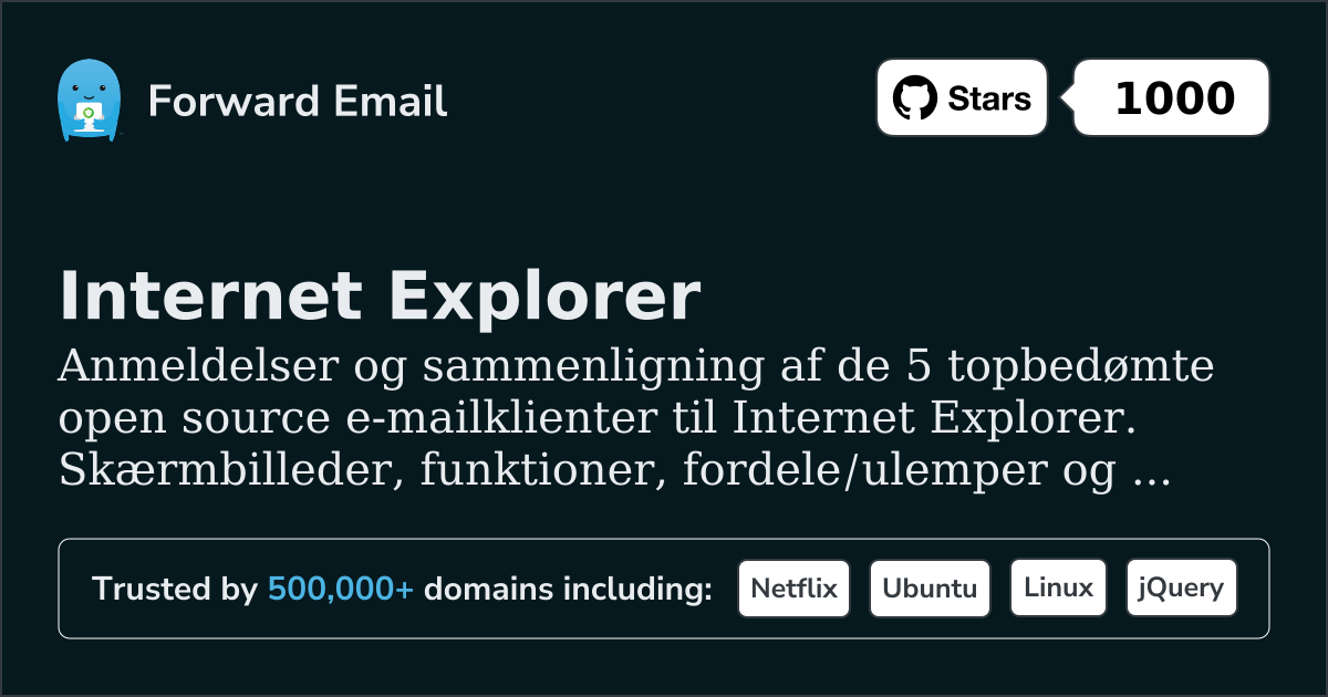 5 Topvurderede Open Source Email Klienter for Internet Explorer 2026