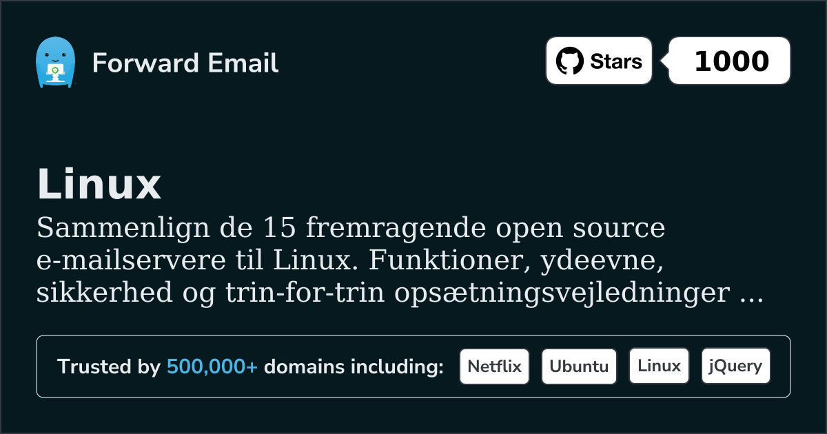 15 Fremragende Open Source Email Servere for Linux 2026