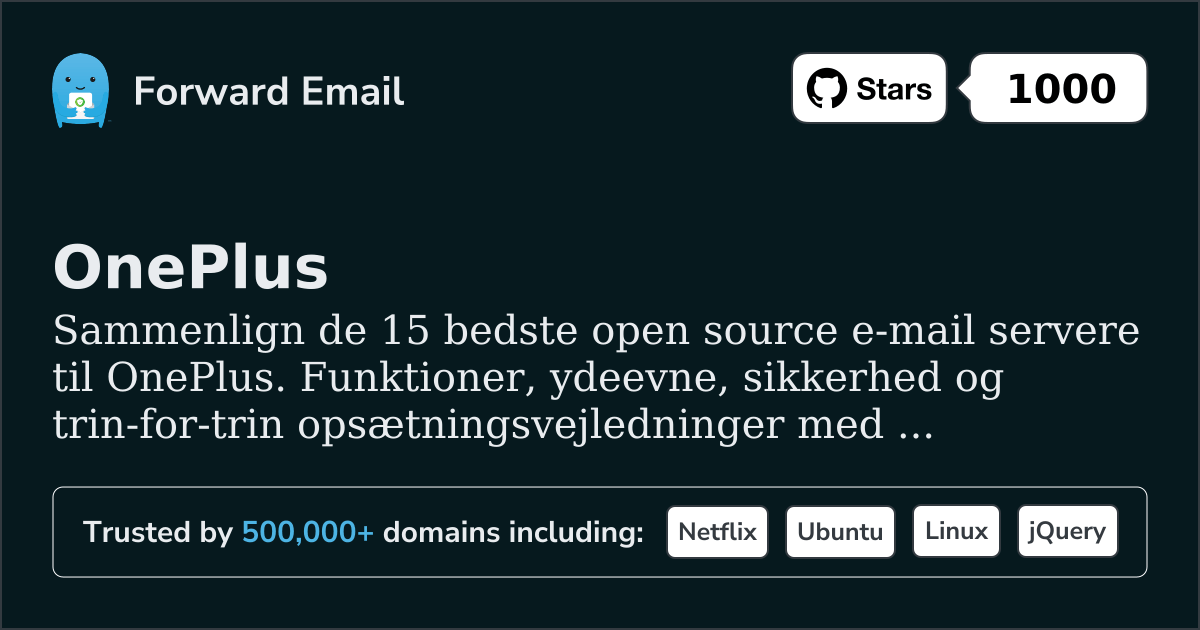 15 Bedste Open Source Email Servere for OnePlus 2026