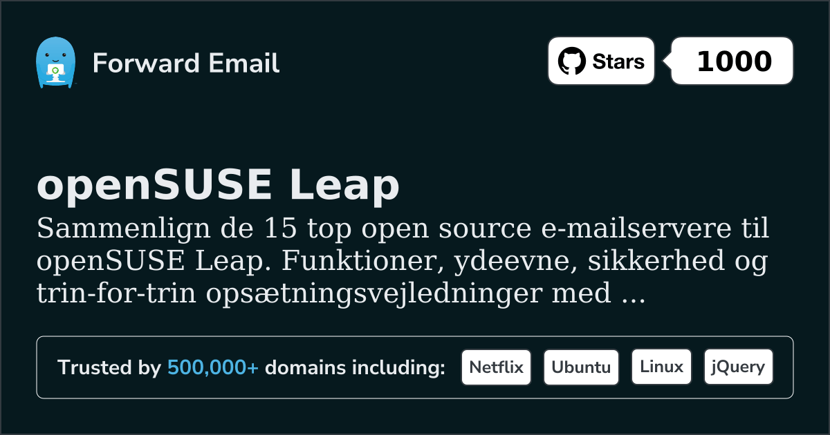 15 Top Open Source Email Servere for openSUSE Leap 2026