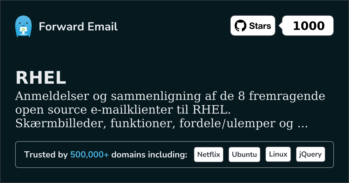 8 Fremragende Open Source Email Klienter for RHEL 2026