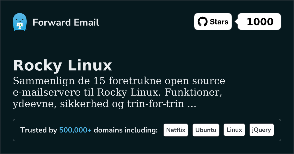 15 Foretrukne Open Source Email Servere for Rocky Linux 2026