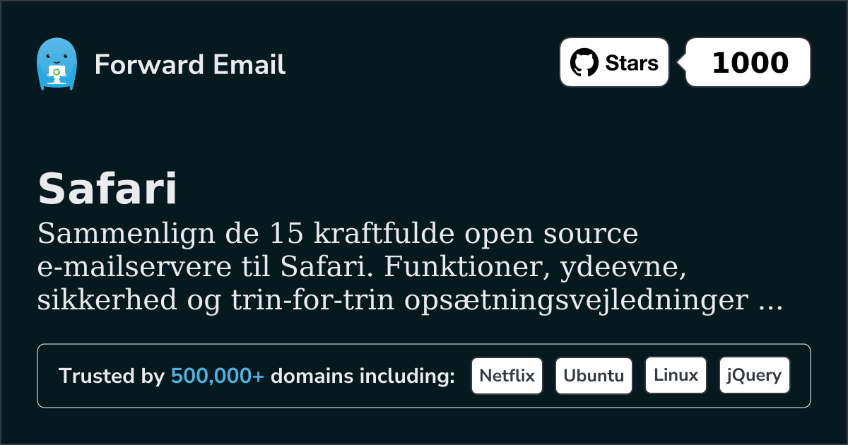 15 Kraftfulde Open Source Email Servere for Safari 2026