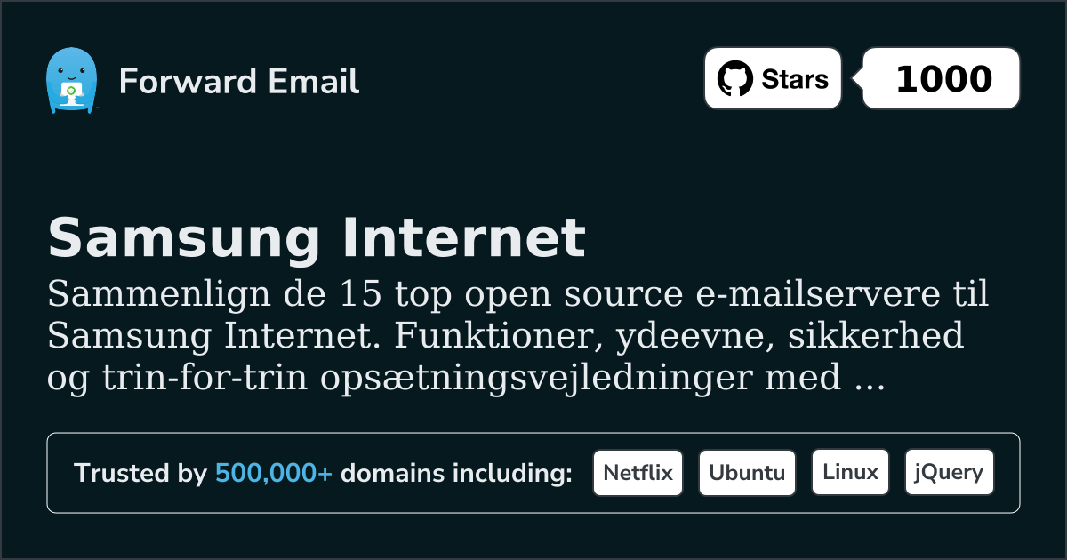 15 Top Open Source Email Servere for Samsung Internet 2026