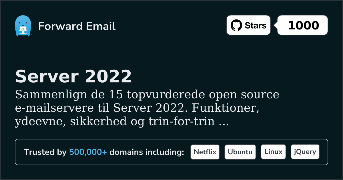 15 Topvurderede Open Source Email Servere for Server 2022 2026