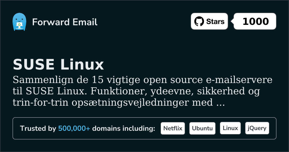 15 Vigtige Open Source Email Servere for SUSE Linux 2026