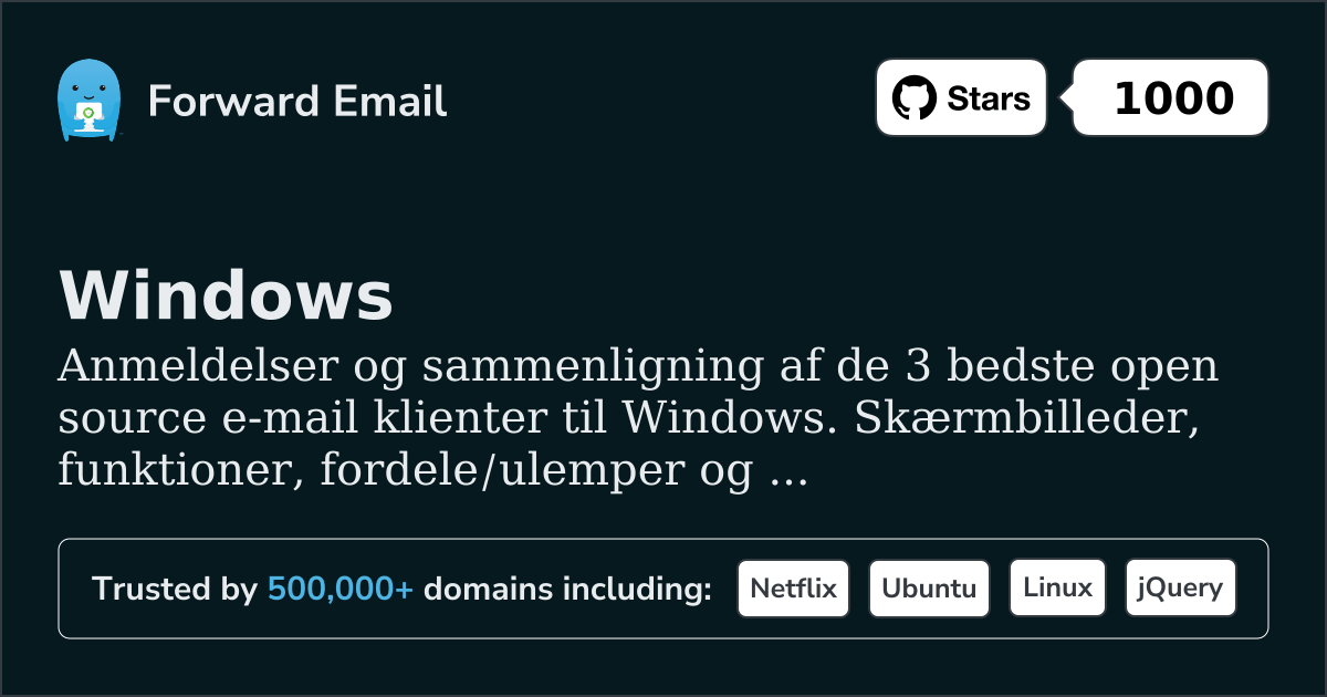 3 Største Open Source Email Klienter for Windows 2026