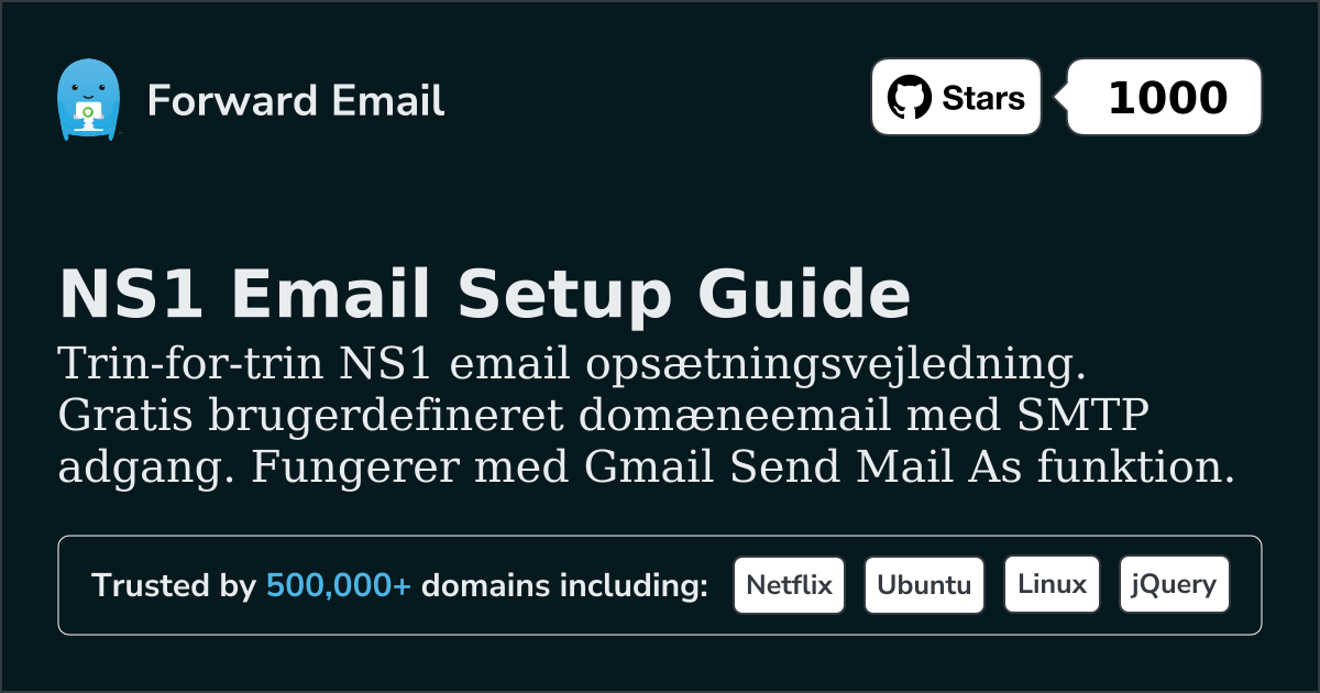 Sådan opsætter du e-mail med NS1