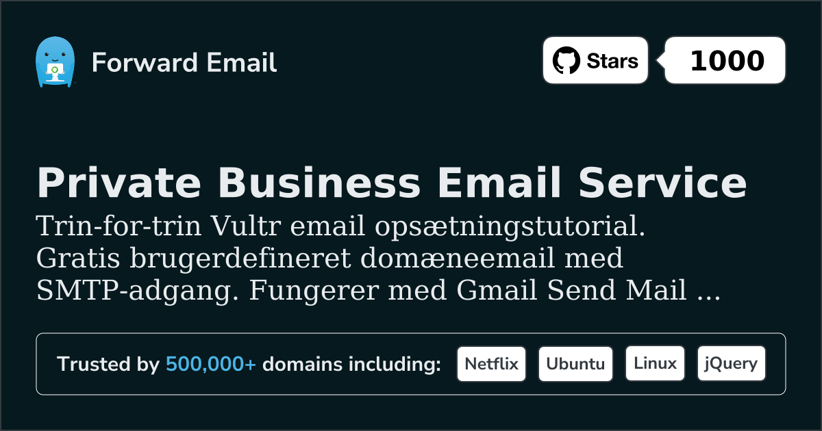 Sådan opsætter du e-mail med Vultr