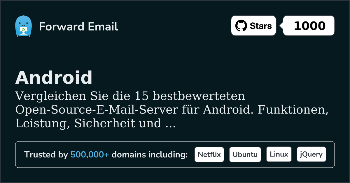 15 Top-bewertete Open-Source-E-Mail-Server für Android 2026