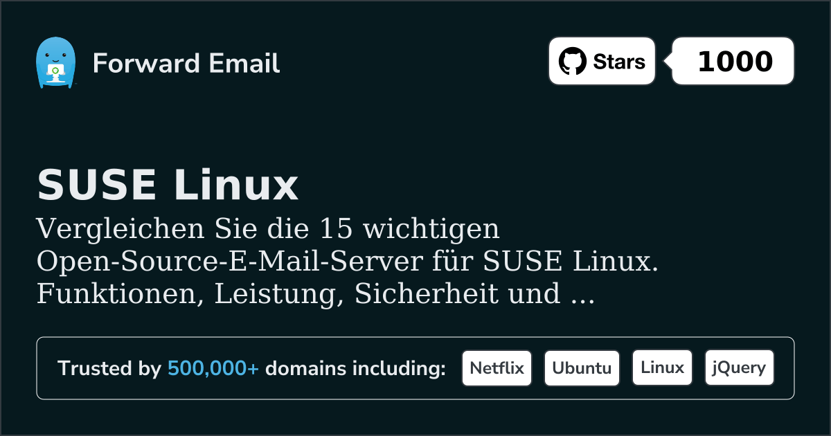 15 wichtige Open-Source-E-Mail-Server für SUSE Linux 2026
