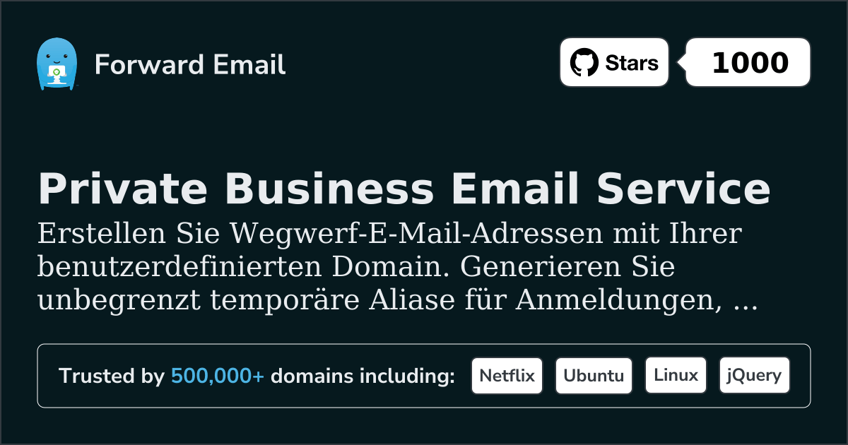 Wegwerf-E-Mail-Adressen | Temporäre Aliase für benutzerdefinierte Domains