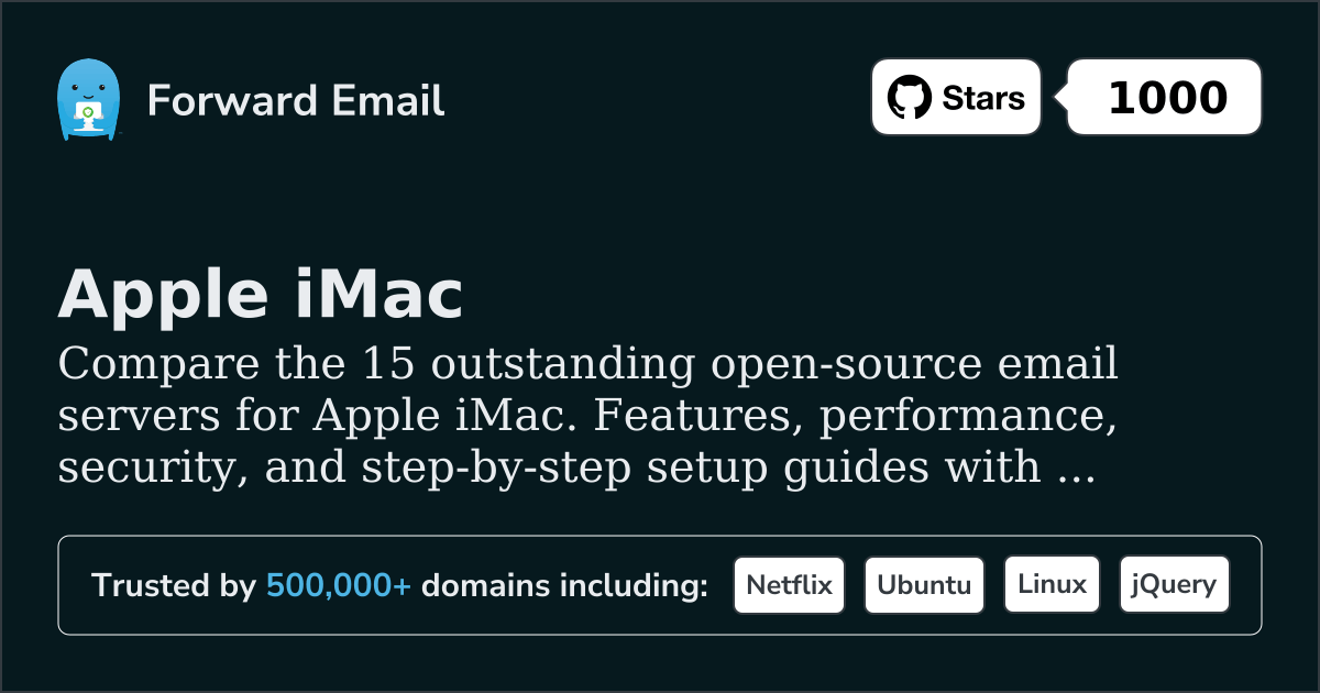 15 Outstanding Open Source Email Servers for Apple iMac 2026