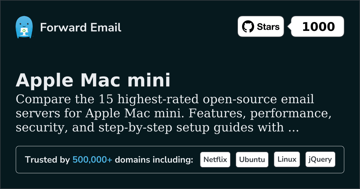 15 Highest-Rated Open Source Email Servers for Apple Mac mini 2026