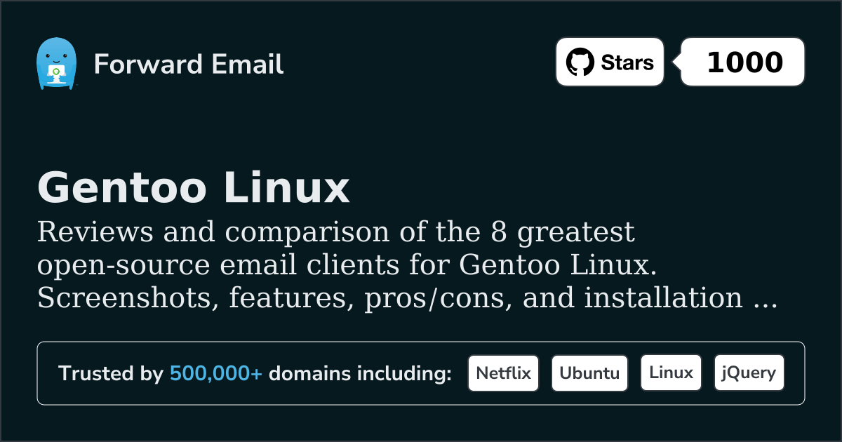 8 Greatest Open Source Email Clients for Gentoo Linux 2026
