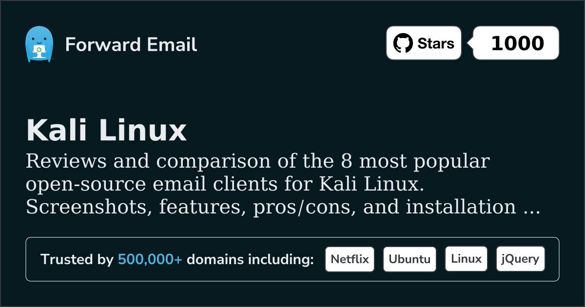 8 Most Popular Open Source Email Clients for Kali Linux 2026