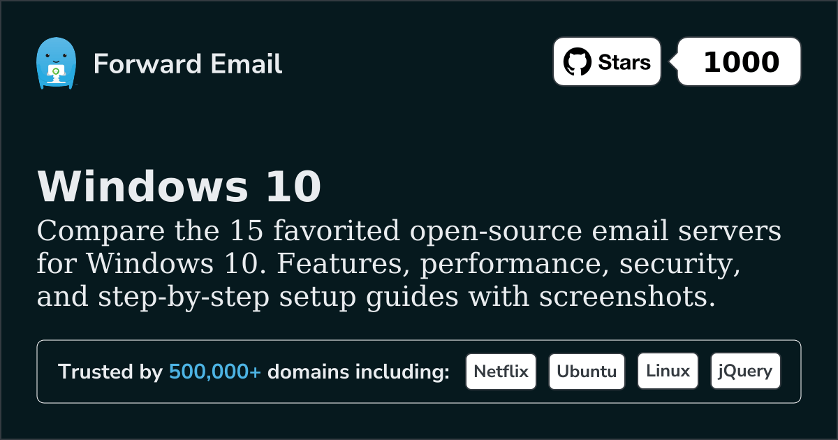 15 Favorited Open Source Email Servers for Windows 10 2026