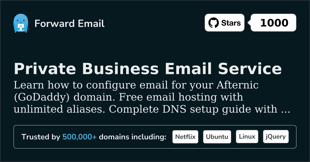 How to Setup Email with Afternic (GoDaddy)