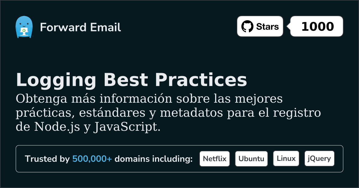 Mejores prácticas para el registro de Node.js