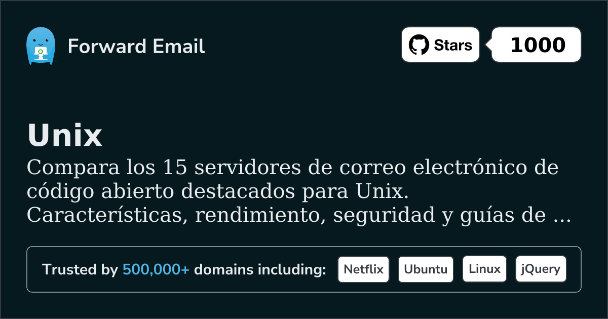 15 Servidores de Correo Electrónico de Código Abierto Sobresalientes para Unix 2026