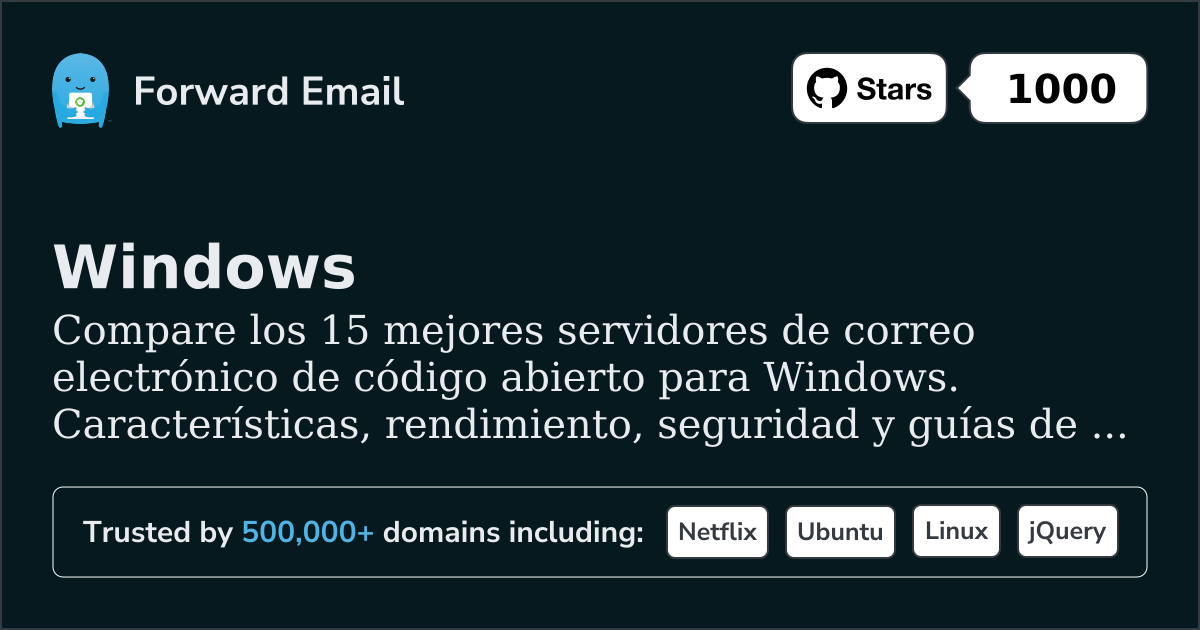 15 Mejores Servidores de Correo Electrónico de Código Abierto para Windows 2026