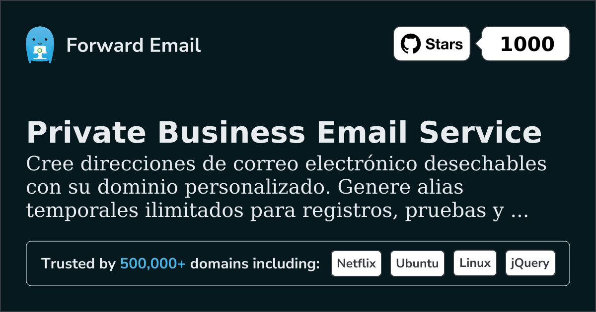 Direcciones de correo electrónico desechables - Alias temporales para dominios personalizados