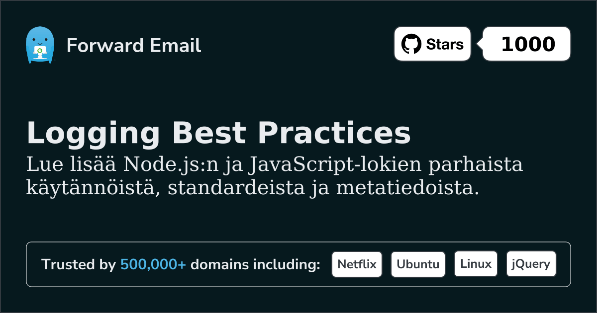 Node.js-lokikirjauksen parhaat käytännöt