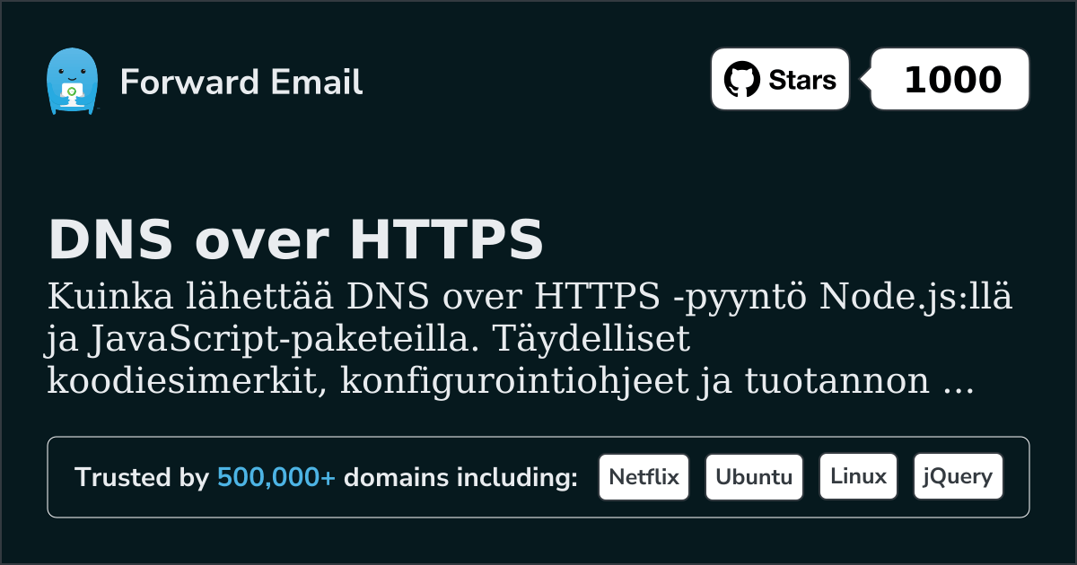 Node.js DNS HTTPS:n yli