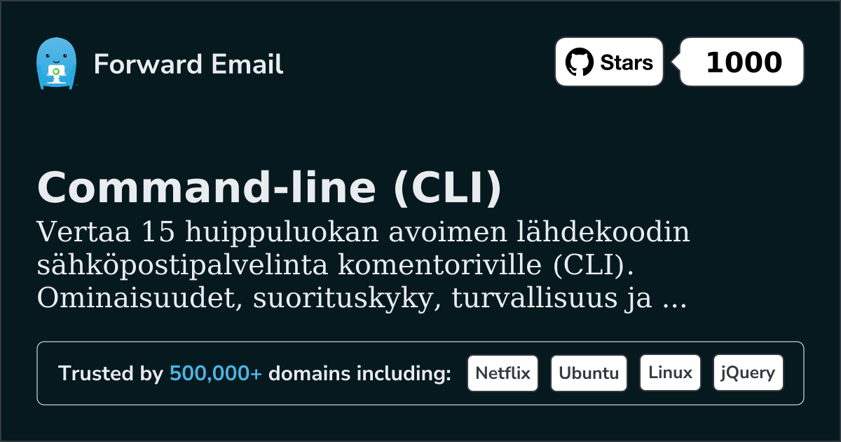 15 parasta avoimen lähdekoodin sähköpostipalvelinta Command-line (CLI) vuodelle 2026