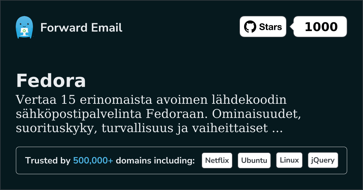 15 erinomaista avointa lähdekoodia olevaa sähköpostipalvelinta Fedora 2026