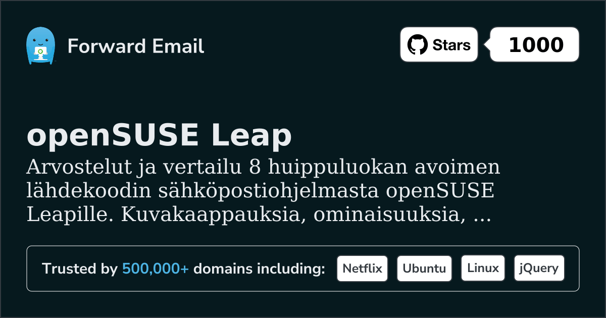 8 Huippuluokan Avoimen Lähdekoodin Sähköpostiohjelmaa openSUSE Leap|lle 2026
