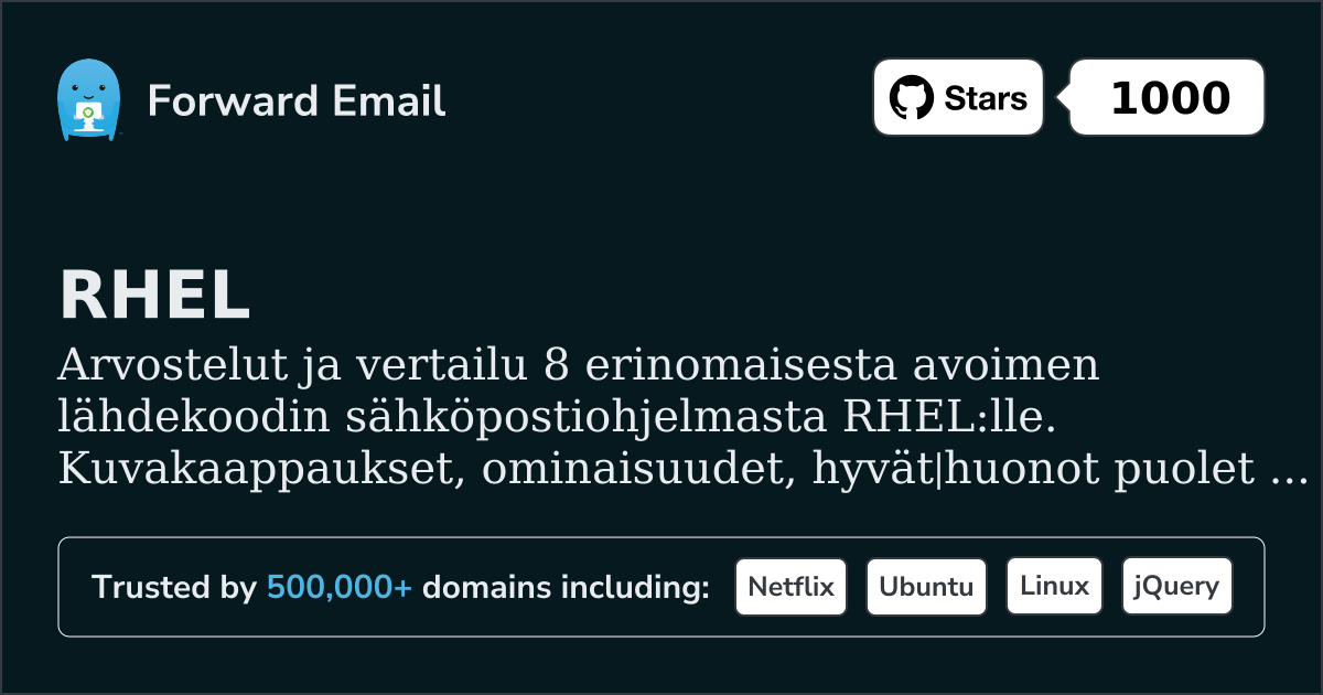 8 Erinomaista Avoimen Lähdekoodin Sähköpostiohjelmaa RHEL 2026